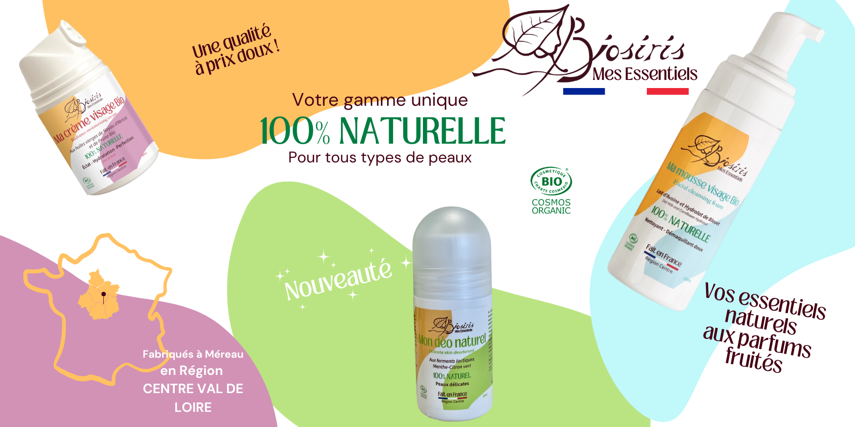 Lire la suite à propos de l’article « NOUVEAUTÉ » Mon Déo Naturel rejoint la gamme                      Biosiris Mes Essentiels – La qualité à prix doux !